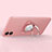 Ultra-thin Silicone Gel Soft Case Cover with Magnetic Finger Ring Stand N02 for Apple iPhone 12 Mini