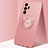 Ultra-thin Silicone Gel Soft Case Cover with Magnetic Finger Ring Stand N02 for Samsung Galaxy Note 20 Ultra 5G Rose Gold