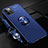 Ultra-thin Silicone Gel Soft Case Cover with Magnetic Finger Ring Stand N03 for Apple iPhone 12 Pro Blue