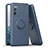 Ultra-thin Silicone Gel Soft Case Cover with Magnetic Finger Ring Stand QW1 for Samsung Galaxy S20 FE 5G Blue