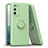 Ultra-thin Silicone Gel Soft Case Cover with Magnetic Finger Ring Stand QW1 for Samsung Galaxy S20 FE 5G Matcha Green