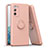 Ultra-thin Silicone Gel Soft Case Cover with Magnetic Finger Ring Stand QW1 for Samsung Galaxy S20 FE 5G Pink