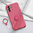 Ultra-thin Silicone Gel Soft Case Cover with Magnetic Finger Ring Stand S01 for Oppo Reno6 Pro 5G India Hot Pink