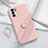 Ultra-thin Silicone Gel Soft Case Cover with Magnetic Finger Ring Stand S01 for Oppo Reno6 Pro 5G India Pink