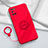 Ultra-thin Silicone Gel Soft Case Cover with Magnetic Finger Ring Stand S01 for Oppo Reno6 Pro 5G Red