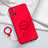 Ultra-thin Silicone Gel Soft Case Cover with Magnetic Finger Ring Stand S01 for Oppo Reno6 Pro+ Plus 5G Red