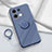 Ultra-thin Silicone Gel Soft Case Cover with Magnetic Finger Ring Stand S01 for Oppo Reno8 5G Lavender Gray
