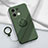 Ultra-thin Silicone Gel Soft Case Cover with Magnetic Finger Ring Stand S01 for Oppo Reno8 5G Midnight Green