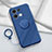 Ultra-thin Silicone Gel Soft Case Cover with Magnetic Finger Ring Stand S01 for Oppo Reno8 Pro+ Plus 5G Blue