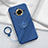 Ultra-thin Silicone Gel Soft Case Cover with Magnetic Finger Ring Stand S01 for Realme 11 Pro 5G Blue