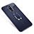 Ultra-thin Silicone Gel Soft Case Cover with Magnetic Finger Ring Stand S01 for Samsung Galaxy A6 Plus Blue