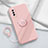 Ultra-thin Silicone Gel Soft Case Cover with Magnetic Finger Ring Stand S01 for Vivo Y51s 5G