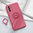 Ultra-thin Silicone Gel Soft Case Cover with Magnetic Finger Ring Stand S02 for Oppo Reno6 5G