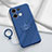 Ultra-thin Silicone Gel Soft Case Cover with Magnetic Finger Ring Stand S02 for Oppo Reno8 5G Blue