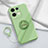 Ultra-thin Silicone Gel Soft Case Cover with Magnetic Finger Ring Stand S02 for Oppo Reno9 5G Matcha Green