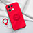 Ultra-thin Silicone Gel Soft Case Cover with Magnetic Finger Ring Stand S02 for Oppo Reno9 Pro 5G Red