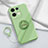 Ultra-thin Silicone Gel Soft Case Cover with Magnetic Finger Ring Stand S02 for Oppo Reno9 Pro+ Plus 5G Matcha Green