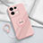Ultra-thin Silicone Gel Soft Case Cover with Magnetic Finger Ring Stand S02 for Oppo Reno9 Pro+ Plus 5G Pink