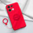 Ultra-thin Silicone Gel Soft Case Cover with Magnetic Finger Ring Stand S02 for Oppo Reno9 Pro+ Plus 5G Red