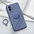 Ultra-thin Silicone Gel Soft Case Cover with Magnetic Finger Ring Stand S02 for Vivo Y55s (2021) Lavender Gray