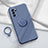 Ultra-thin Silicone Gel Soft Case Cover with Magnetic Finger Ring Stand S03 for Oppo Reno6 Pro 5G India Lavender Gray