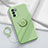 Ultra-thin Silicone Gel Soft Case Cover with Magnetic Finger Ring Stand S03 for Oppo Reno6 Pro 5G India Matcha Green