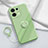 Ultra-thin Silicone Gel Soft Case Cover with Magnetic Finger Ring Stand S03 for Oppo Reno8 5G Green