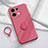 Ultra-thin Silicone Gel Soft Case Cover with Magnetic Finger Ring Stand S03 for Oppo Reno8 5G Red