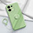 Ultra-thin Silicone Gel Soft Case Cover with Magnetic Finger Ring Stand S03 for Oppo Reno9 5G Green
