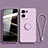 Ultra-thin Silicone Gel Soft Case Cover with Magnetic Finger Ring Stand S04 for Oppo Reno9 Pro 5G Clove Purple
