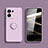 Ultra-thin Silicone Gel Soft Case Cover with Magnetic Finger Ring Stand S05 for Oppo Reno9 5G Clove Purple