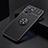 Ultra-thin Silicone Gel Soft Case Cover with Magnetic Finger Ring Stand SD1 for Realme C35 Black