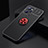 Ultra-thin Silicone Gel Soft Case Cover with Magnetic Finger Ring Stand SD1 for Realme C35 Red and Black