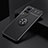 Ultra-thin Silicone Gel Soft Case Cover with Magnetic Finger Ring Stand SD1 for Vivo X60 Pro 5G Black