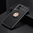 Ultra-thin Silicone Gel Soft Case Cover with Magnetic Finger Ring Stand SD1 for Vivo X60 Pro 5G Gold and Black