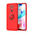 Ultra-thin Silicone Gel Soft Case Cover with Magnetic Finger Ring Stand SD1 for Xiaomi Redmi 10X 4G Red
