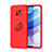 Ultra-thin Silicone Gel Soft Case Cover with Magnetic Finger Ring Stand SD1 for Xiaomi Redmi 10X Pro 5G Red