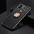 Ultra-thin Silicone Gel Soft Case Cover with Magnetic Finger Ring Stand SD1 for Xiaomi Redmi A1 Plus Gold and Black