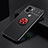 Ultra-thin Silicone Gel Soft Case Cover with Magnetic Finger Ring Stand SD1 for Xiaomi Redmi A1 Plus Red and Black