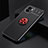 Ultra-thin Silicone Gel Soft Case Cover with Magnetic Finger Ring Stand SD1 for Xiaomi Redmi A1 Red and Black