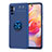 Ultra-thin Silicone Gel Soft Case Cover with Magnetic Finger Ring Stand SD1 for Xiaomi Redmi Note 10 5G Blue