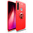 Ultra-thin Silicone Gel Soft Case Cover with Magnetic Finger Ring Stand SD1 for Xiaomi Redmi Note 8 (2021) Red