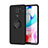 Ultra-thin Silicone Gel Soft Case Cover with Magnetic Finger Ring Stand SD1 for Xiaomi Redmi Note 9 Black