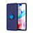 Ultra-thin Silicone Gel Soft Case Cover with Magnetic Finger Ring Stand SD1 for Xiaomi Redmi Note 9 Blue