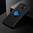 Ultra-thin Silicone Gel Soft Case Cover with Magnetic Finger Ring Stand SD1 for Xiaomi Redmi Note 9 Pro Blue and Black