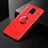 Ultra-thin Silicone Gel Soft Case Cover with Magnetic Finger Ring Stand SD1 for Xiaomi Redmi Note 9 Pro Red