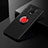 Ultra-thin Silicone Gel Soft Case Cover with Magnetic Finger Ring Stand SD1 for Xiaomi Redmi Note 9 Pro Red and Black