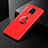 Ultra-thin Silicone Gel Soft Case Cover with Magnetic Finger Ring Stand SD1 for Xiaomi Redmi Note 9S Red