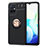 Ultra-thin Silicone Gel Soft Case Cover with Magnetic Finger Ring Stand SD2 for Vivo T1 5G India