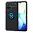 Ultra-thin Silicone Gel Soft Case Cover with Magnetic Finger Ring Stand SD2 for Vivo T1 5G India Blue and Black